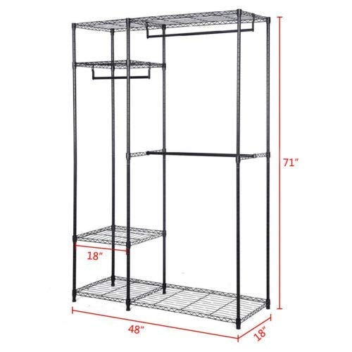 Portable Steel Closet Hanger Storage Rack Organizer, Black Clothing & Closet Storage at Gallery Canada