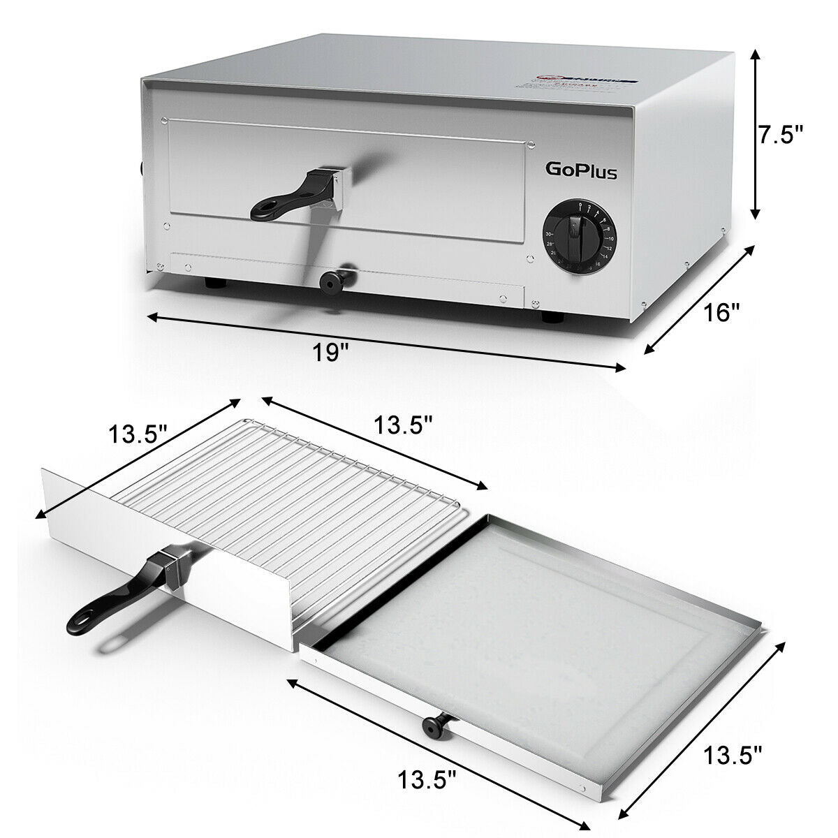 Kitchen Commercial Pizza Oven Stainless Steel Pan , Silver Toaster Ovens at Gallery Canada