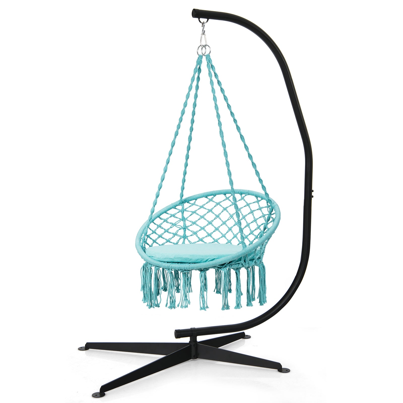 Solid Steel C Hammock Frame Stand, Black Hammocks at Gallery Canada