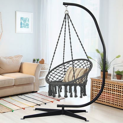 Solid Steel C Hammock Frame Stand, Black Hammocks at Gallery Canada