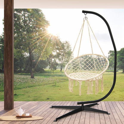 Solid Steel C Hammock Frame Stand, Black Hammocks at Gallery Canada