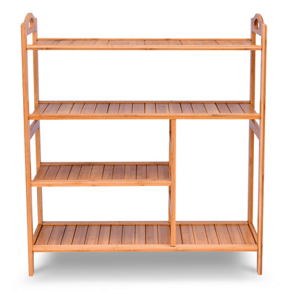 4 Tier Bamboo Storage Shoe Rack, Natural Shoe Racks & Storage Benches at Gallery Canada