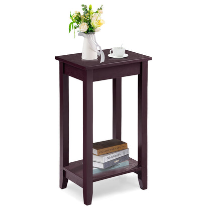 2-Tier Nightstand, Wooden Legs Table, Brown Nightstands at Gallery Canada