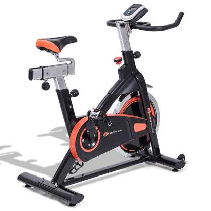 Indoor Fixed Aerobic Exercise Bike With Flywheel, LCD Display, Black Exercise Bikes at Gallery Canada