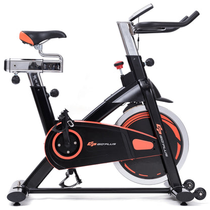 Indoor Fixed Aerobic Exercise Bike With Flywheel, LCD Display, Black Exercise Bikes at Gallery Canada