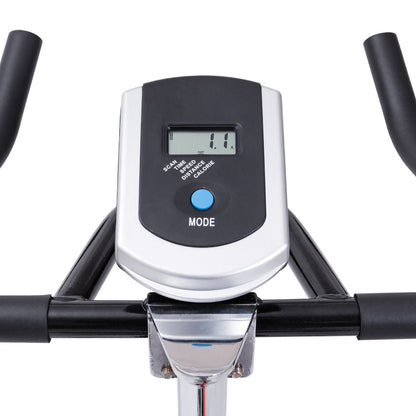 Indoor Fixed Aerobic Exercise Bike With Flywheel, LCD Display, Black Exercise Bikes at Gallery Canada
