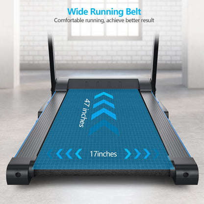 2.25 HP Folding Electric Motorized Power Treadmill with Blue Backlit LCD Display, Black Treadmills at Gallery Canada