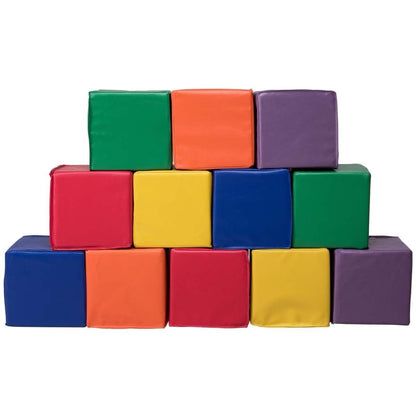 12 Pieces 8 Inch PU Foam Big Building Blocks for Kids, Multicolor Learning Toys red, orange, yellow, green, blue, purple at Gallery Canada