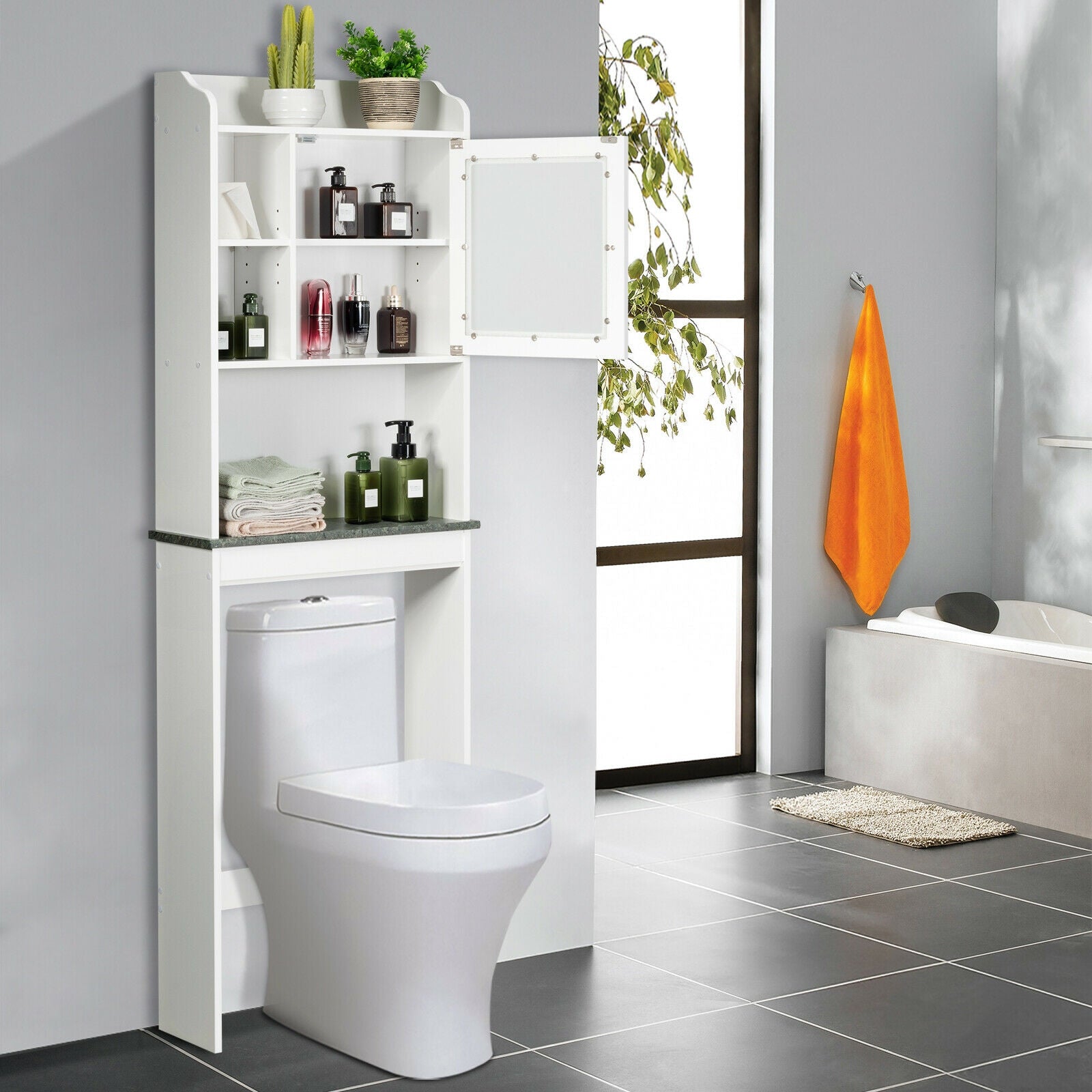 Space Saver White Over-the-Toilet Cabinet Bathroom Etagere at Gallery Canada