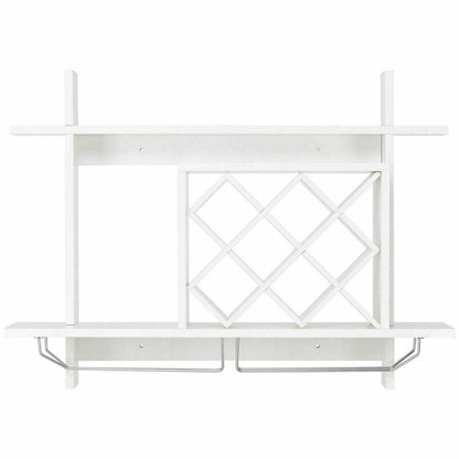 Household Wall Mount Wine Rack Organizer with Glass Holder Storage Shelf, White Wine Racks at Gallery Canada