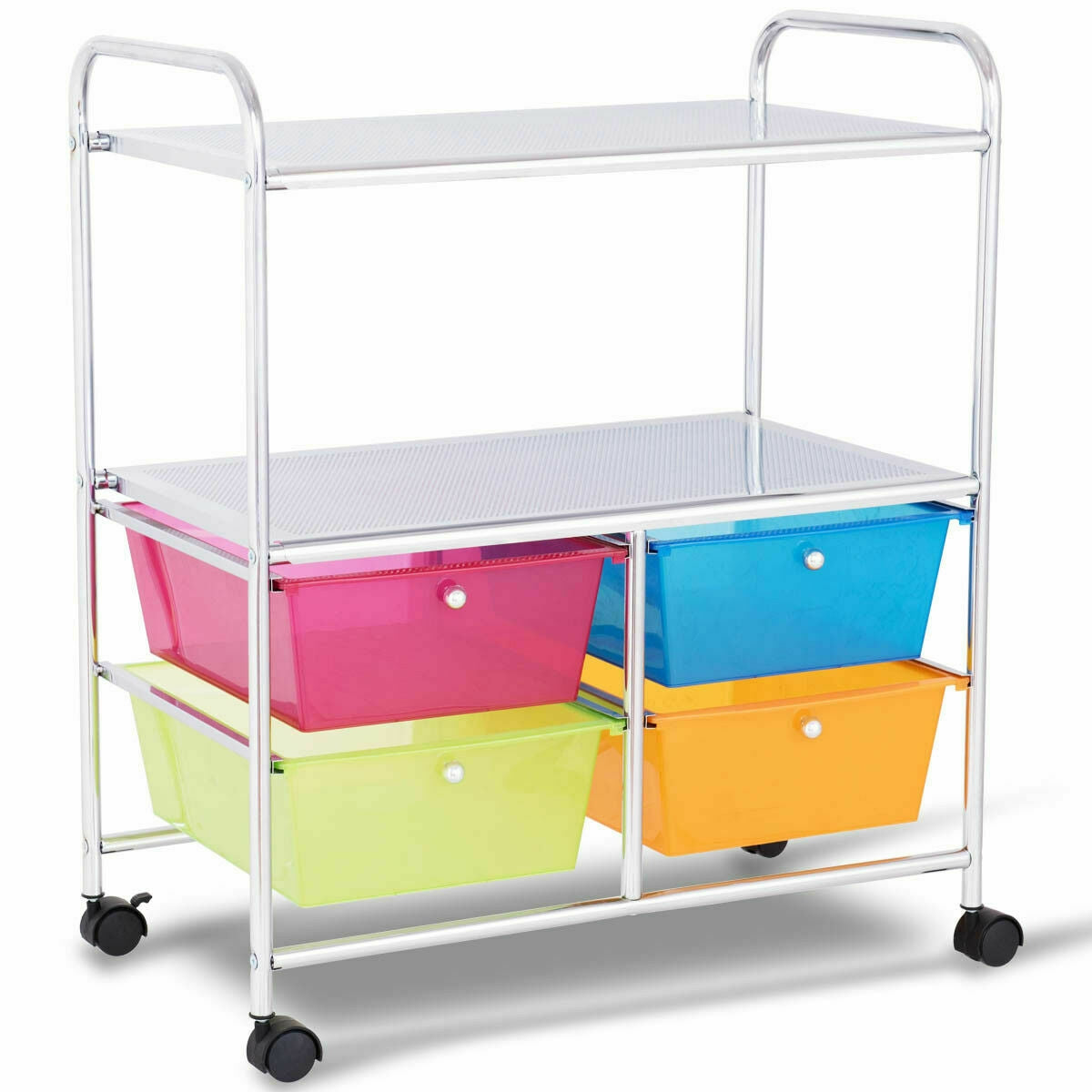4 Drawers Shelves Rolling Storage Cart Rack, Transparent Multicolor File Cabinets at Gallery Canada