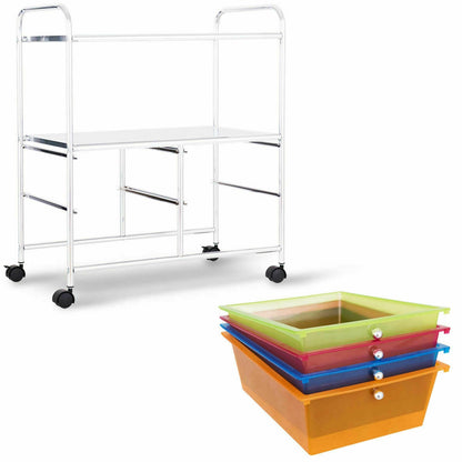 4 Drawers Shelves Rolling Storage Cart Rack, Transparent Multicolor File Cabinets at Gallery Canada