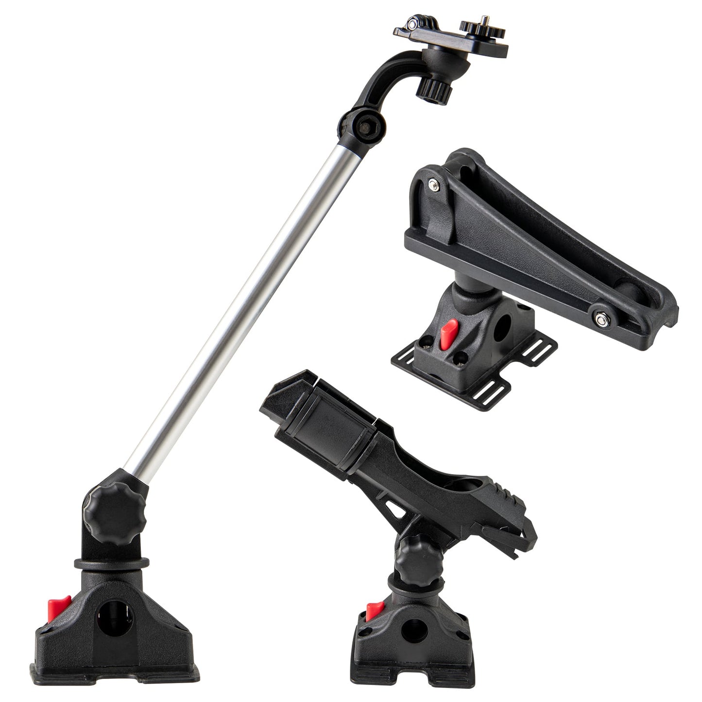 Ensemble d'accessoires pour kayak de pêche rotatif à 360°, Noir