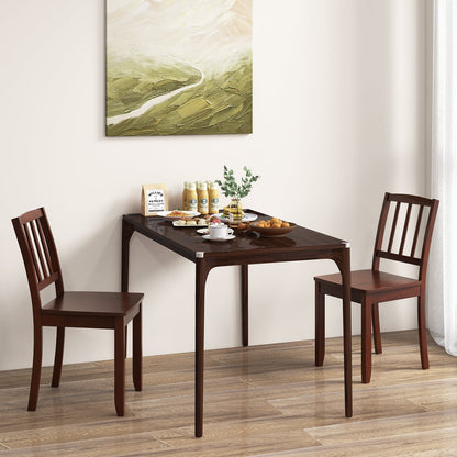 Ensemble de chaises de salle à manger en bois, pieds en bois d'hévéa, marron