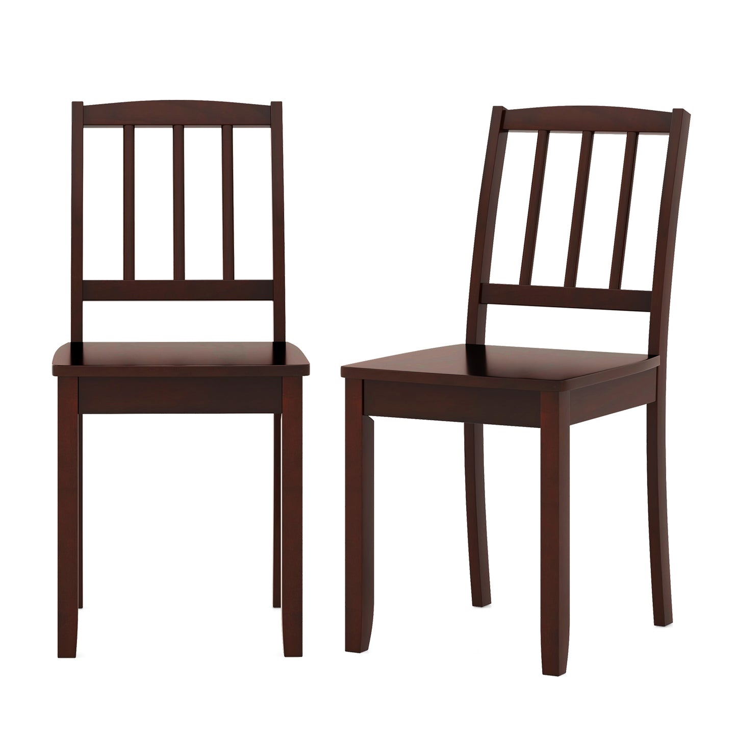 Ensemble de chaises de salle à manger en bois, pieds en bois d'hévéa, marron