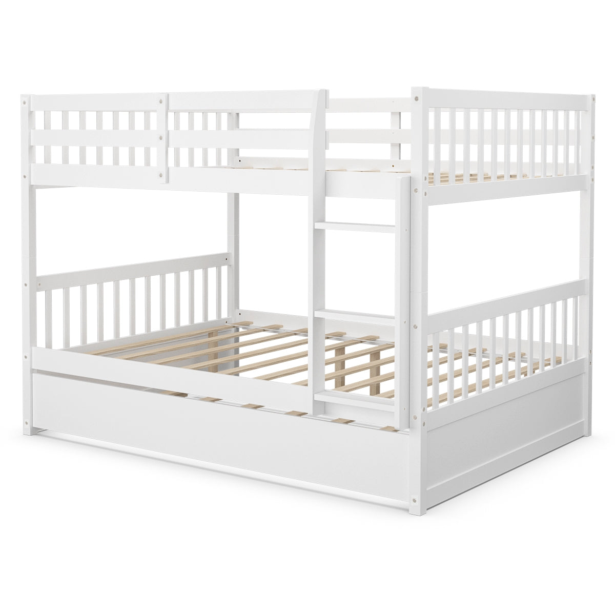 Full over Full Bunk Bed Platform Wood Bunk Bed, White Bunk Bed Frame White at Gallery Canada