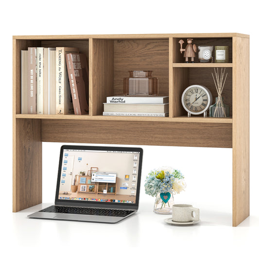 Computer Desktop Bookcase, 4 Cubbies, Open Back, Natural Bookcases Natural at Gallery Canada