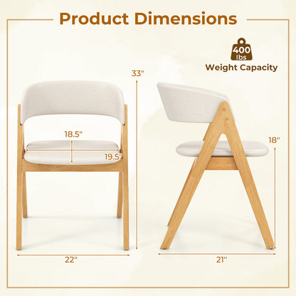 Set of 2 Soft Padded Accent Armchairs for Dining Room-Natural and Beige, Beige Accent Chairs at Gallery Canada