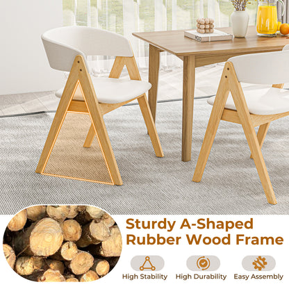 Set of 2 Soft Padded Accent Armchairs for Dining Room-Natural and Beige, Beige Accent Chairs at Gallery Canada