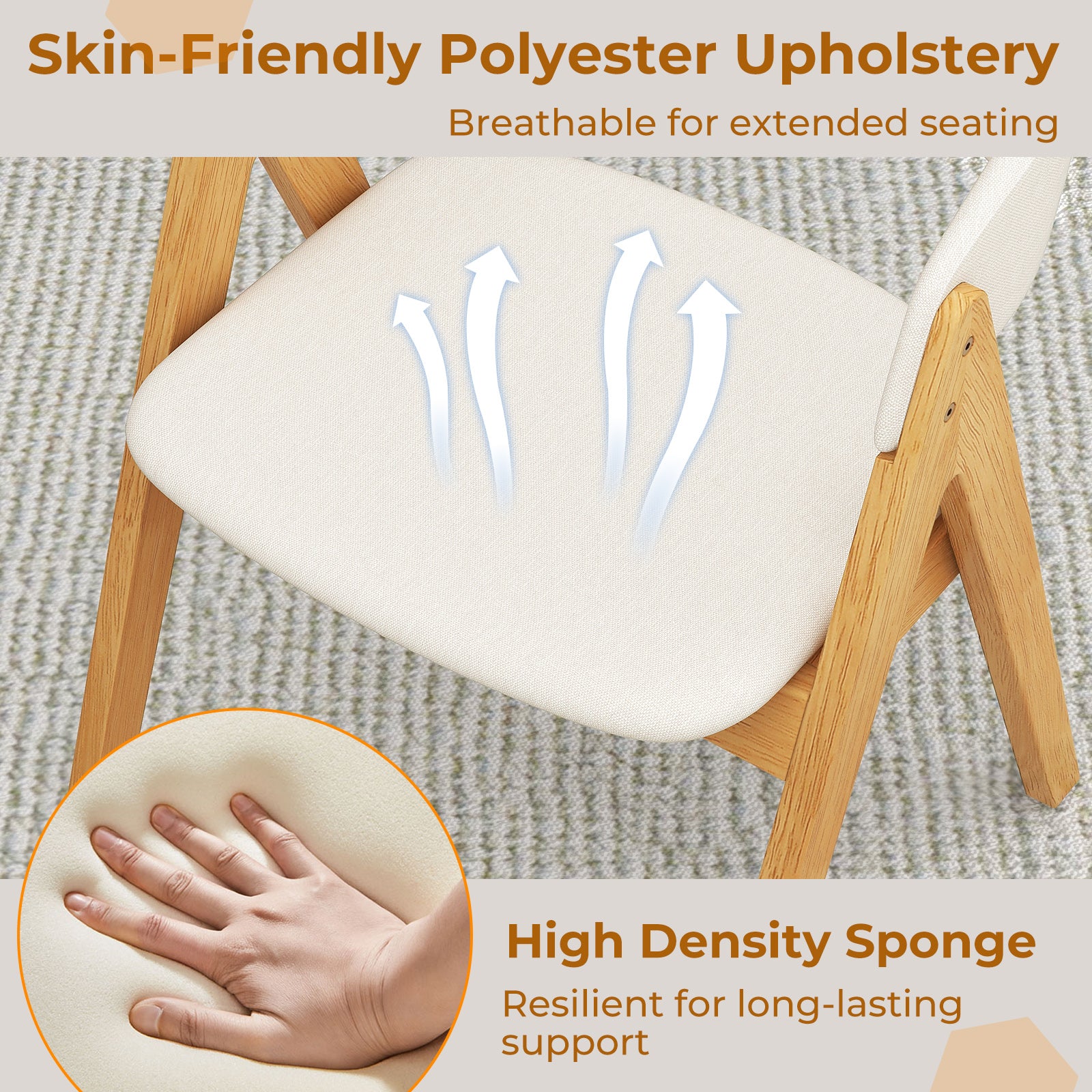 Set of 2 Soft Padded Accent Armchairs for Dining Room-Natural and Beige, Beige Accent Chairs at Gallery Canada