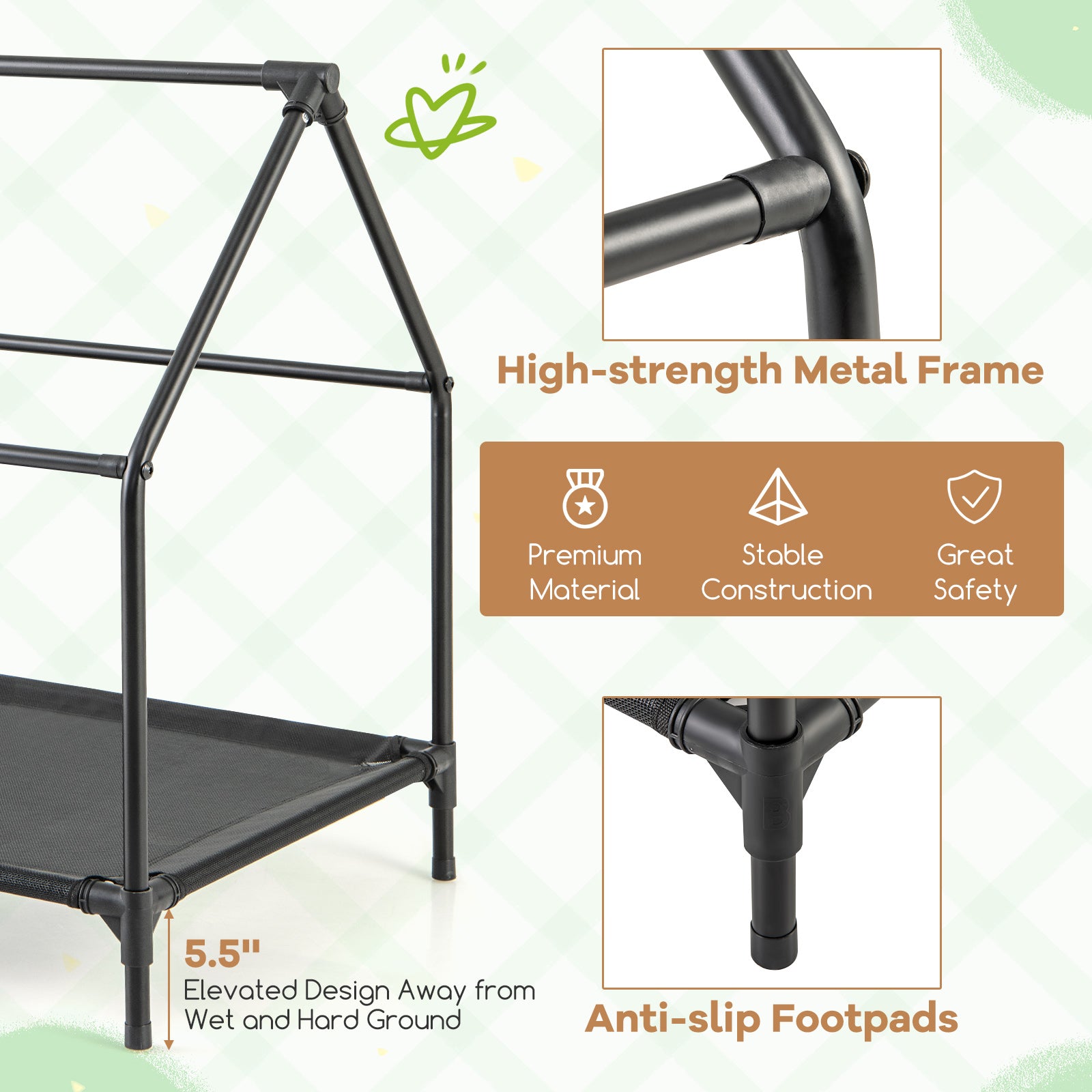 Large/Middle/Small Outdoor Elevated Pet House with Ventilated Windows-S, Gray Dog Supplies at Gallery Canada