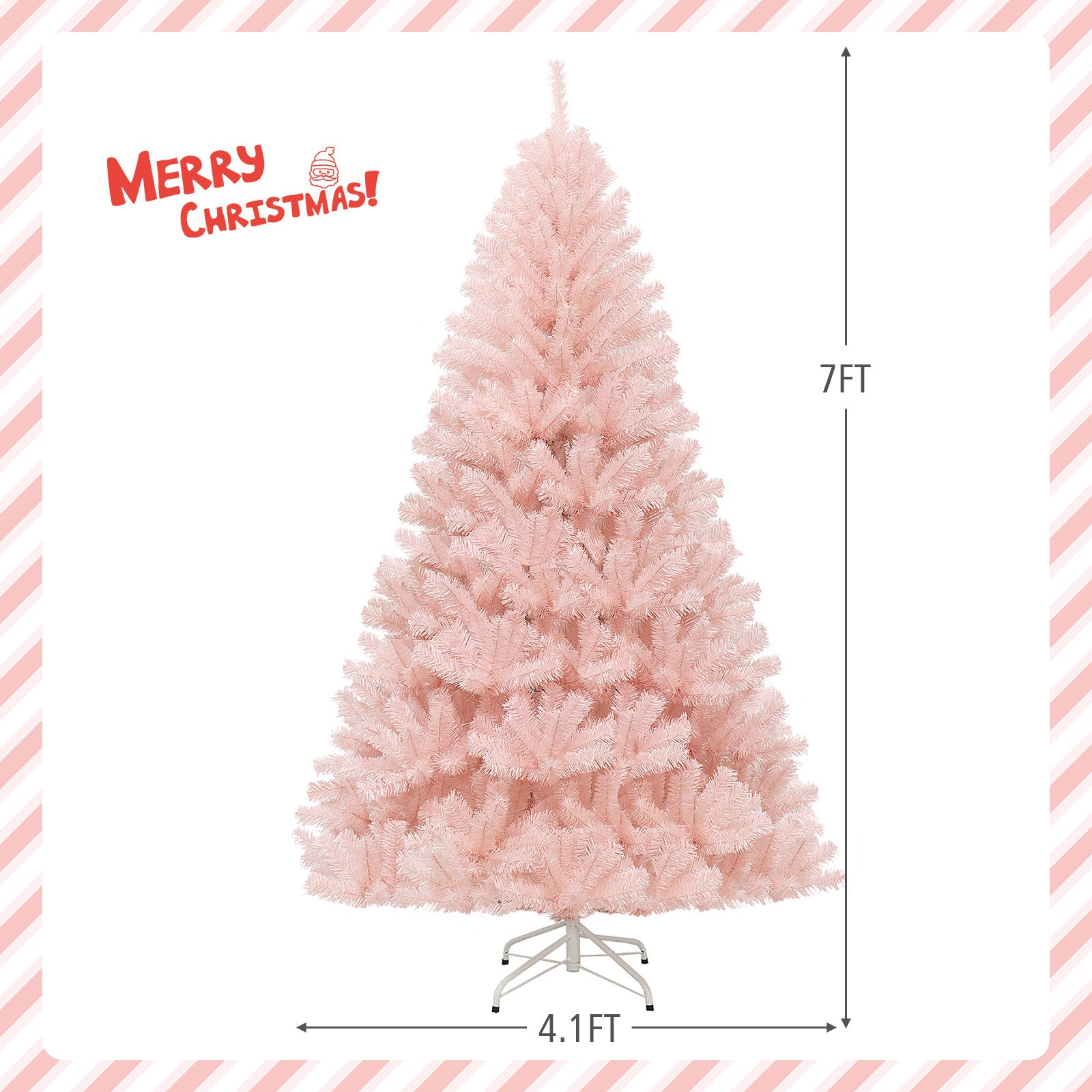6/7 Feet Artificial Christmas Tree, Hinged Full Fir, 7 ft, Pink Christmas Tree at Gallery Canada