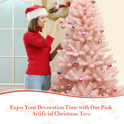 6/7 Feet Artificial Christmas Tree, Hinged Full Fir, 7 ft, Pink Christmas Tree at Gallery Canada