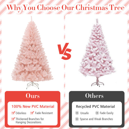 6/7 Feet Artificial Christmas Tree, Hinged Full Fir, 7 ft, Pink Christmas Tree at Gallery Canada