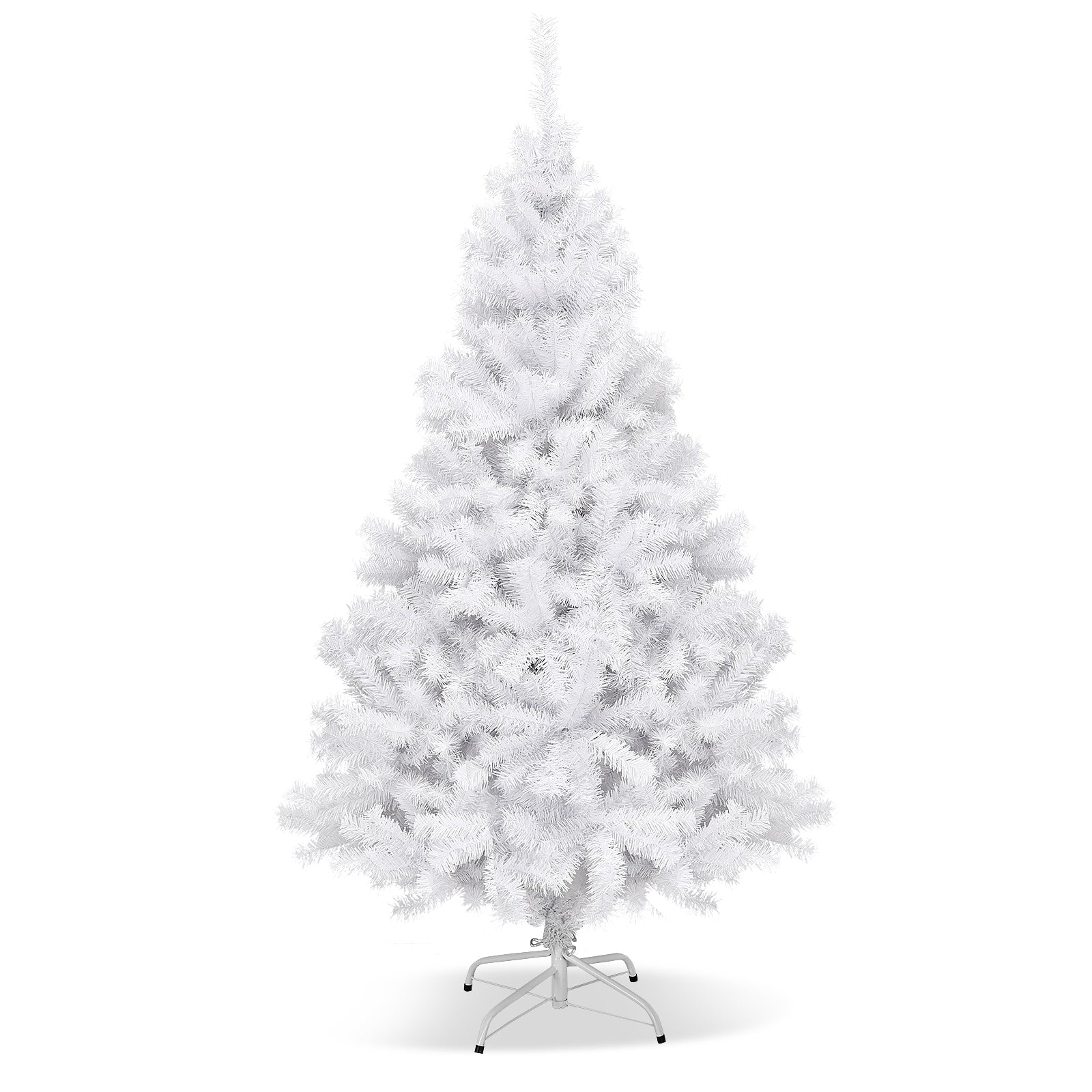 6' / 7.5' / 9' Hinged Artificial Christmas Tree with Metal Stand-6 ft, White Christmas Tree 6 ft at Gallery Canada
