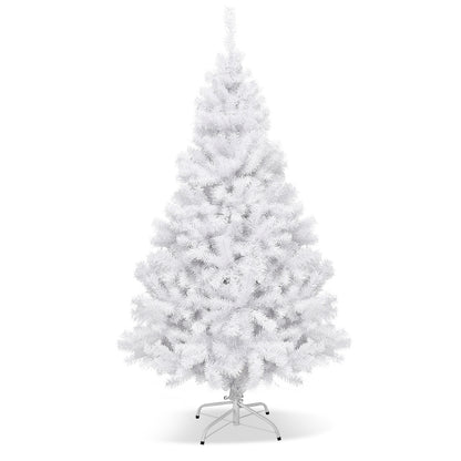 6' / 7.5' / 9' Hinged Artificial Christmas Tree with Metal Stand-6 ft, White Christmas Tree 6 ft at Gallery Canada