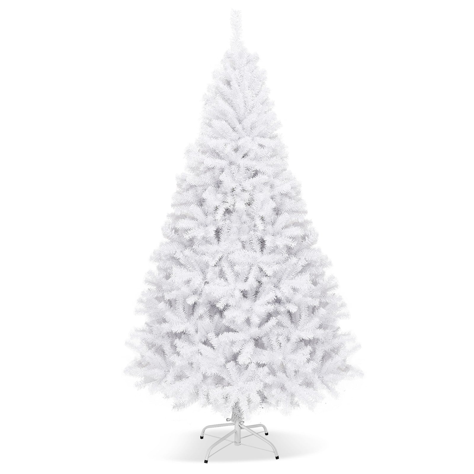 Hinged Artificial Christmas Tree, 7.5 Feet, Metal Stand, White Christmas Tree at Gallery Canada