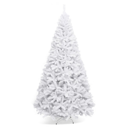 6 Feet / 7.5 Feet / 9 Feet Hinged Artificial Christmas Tree with Metal Stand-9 Feet, White Christmas Tree 9 ft at Gallery Canada