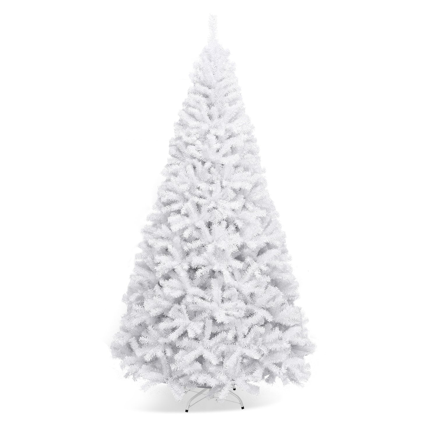 9 Feet Hinged Artificial Christmas Tree, Metal Stand, White Christmas Tree at Gallery Canada