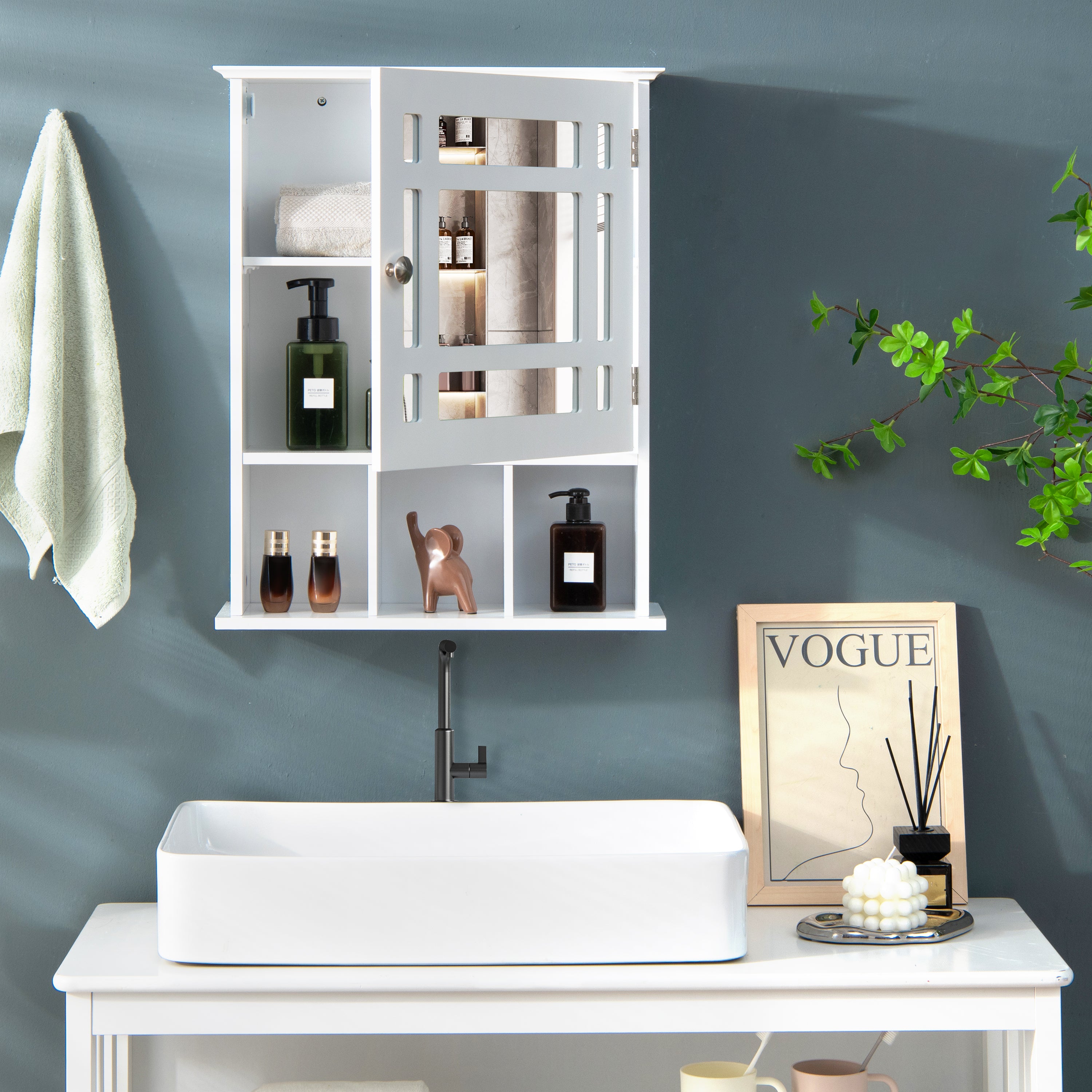 Wall Mounted and Mirrored Bathroom Cabinet, White Wall Cabinets at Gallery Canada