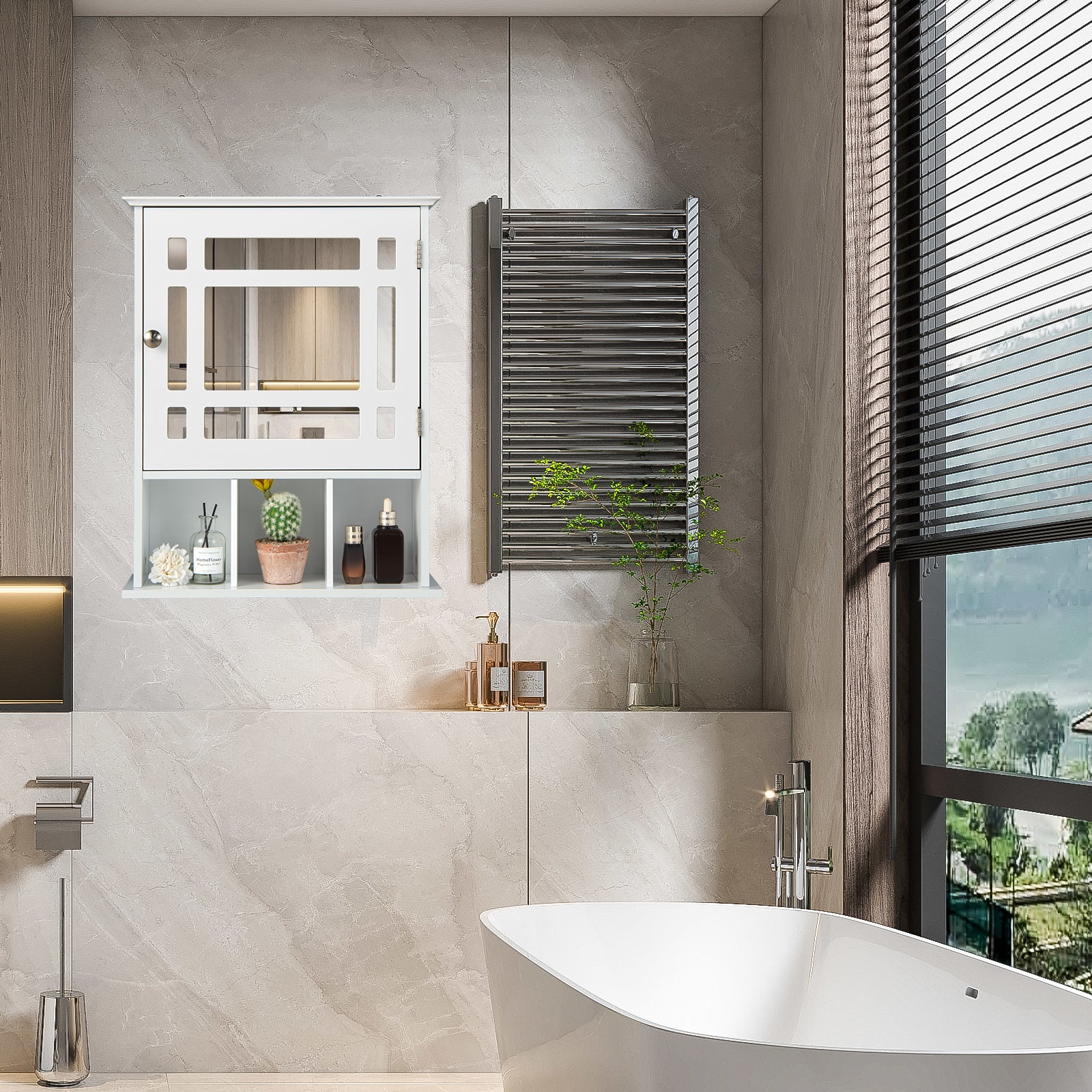 Wall Mounted and Mirrored Bathroom Cabinet, White Wall Cabinets at Gallery Canada