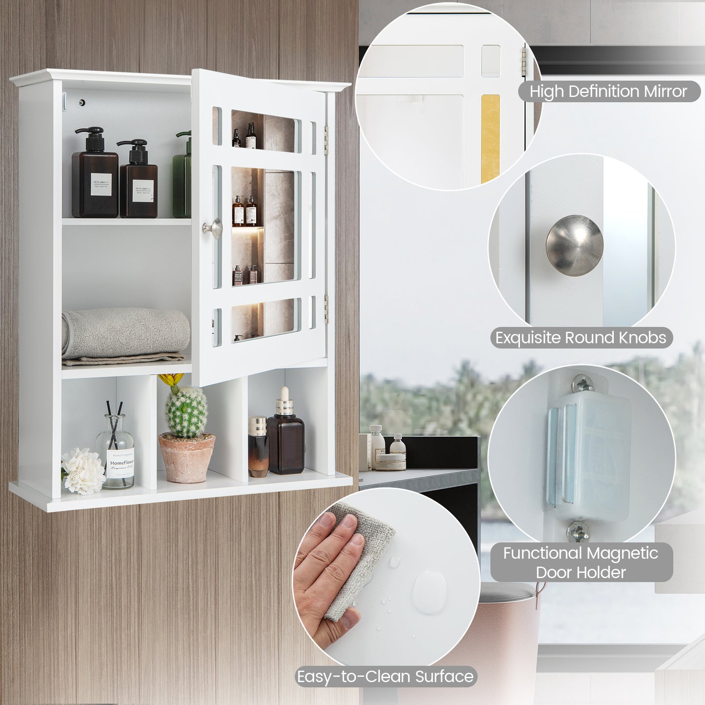 Wall Mounted and Mirrored Bathroom Cabinet, White Wall Cabinets at Gallery Canada