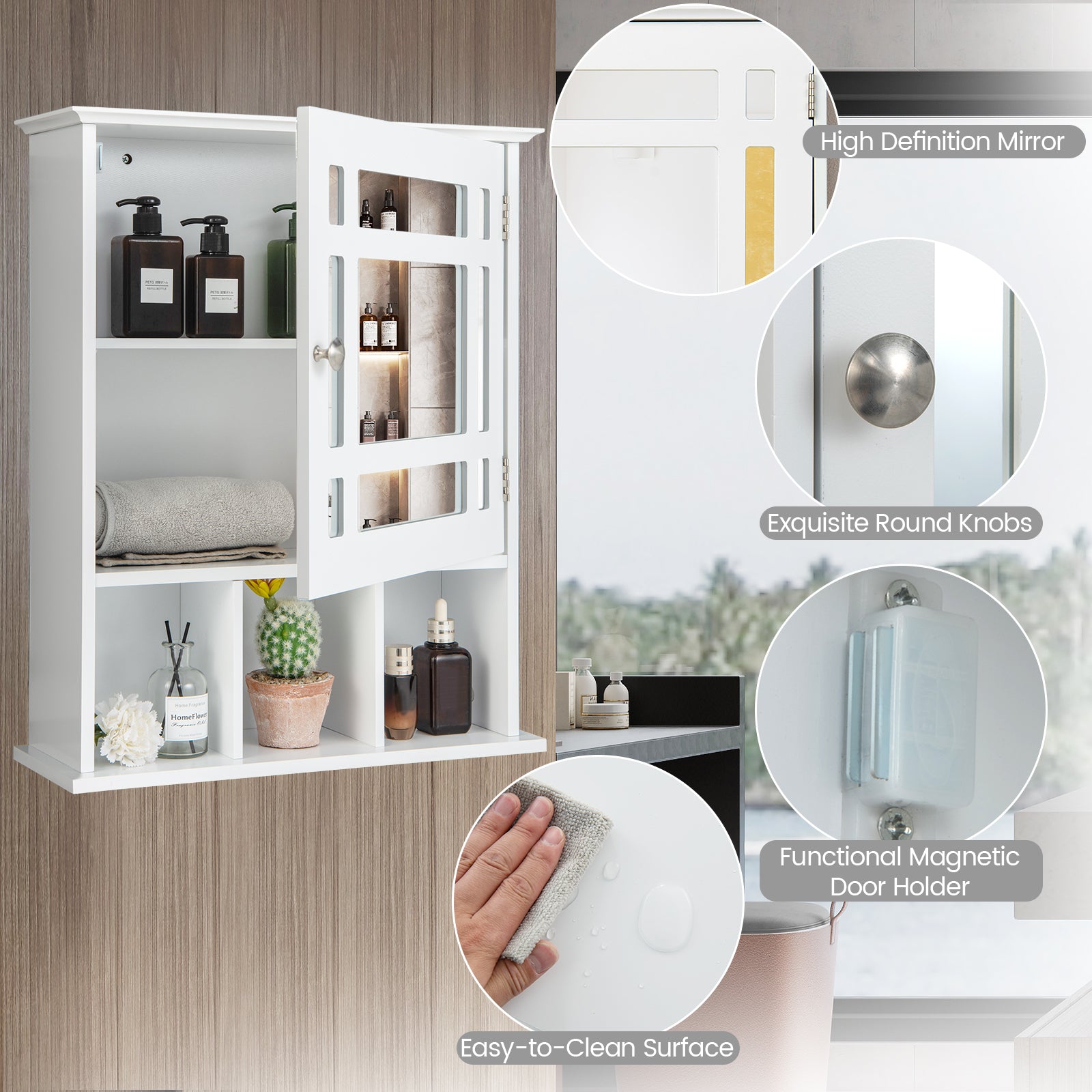 Wall Mounted and Mirrored Bathroom Cabinet, White Wall Cabinets at Gallery Canada