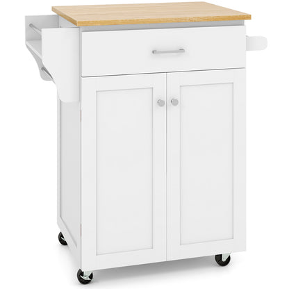 Utility Rolling Storage Cabinet Kitchen Island Cart with Spice Rack, White Kitchen Islands & Carts at Gallery Canada