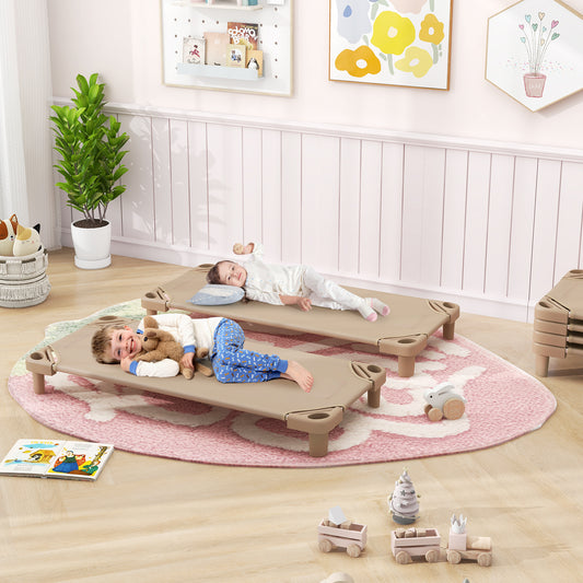 Kids Stackable Daybed, 6 Pack, Detachable Oxford Cloth, Beige Toddler Beds Beige at Gallery Canada