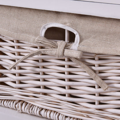 3 Tiers Wooden Storage Nightstand with 2 Baskets and 1 Drawer-white, White Nightstands at Gallery Canada