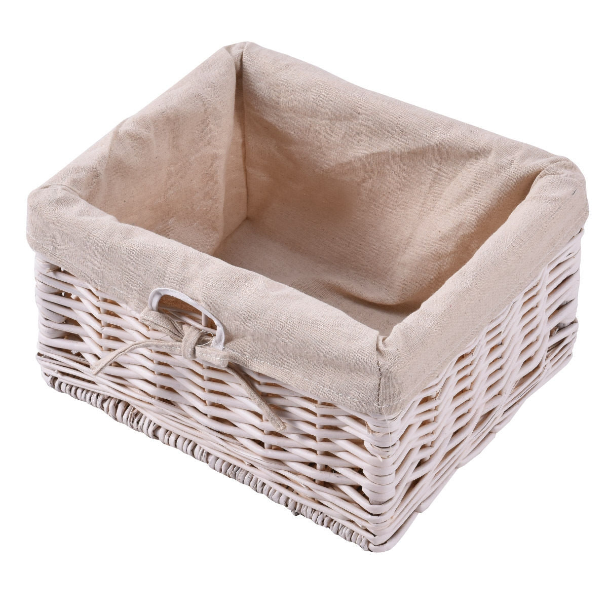 3 Tiers Wooden Storage Nightstand with 2 Baskets and 1 Drawer-white, White Nightstands at Gallery Canada
