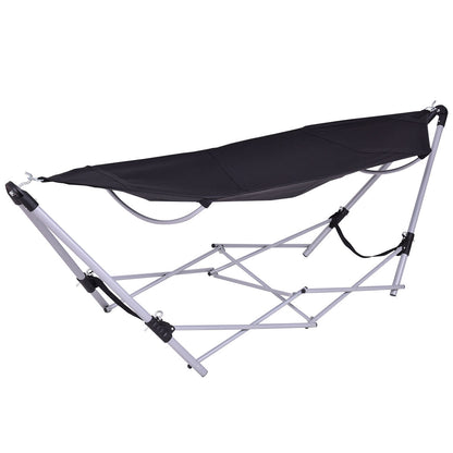 Portable Folding Steel Frame Hammock with Bag, Black Hammocks Black at Gallery Canada