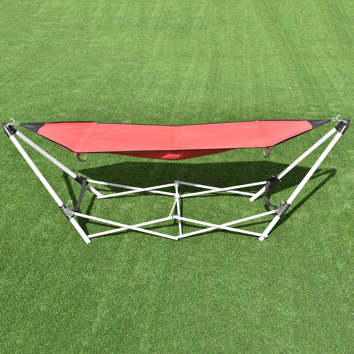 Portable Folding Steel Frame Hammock with Bag, Red Hammocks at Gallery Canada