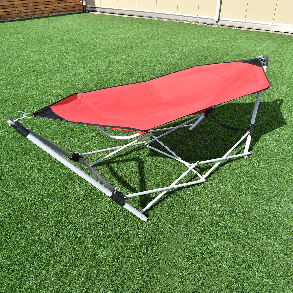 Portable Folding Steel Frame Hammock with Bag, Red Hammocks at Gallery Canada