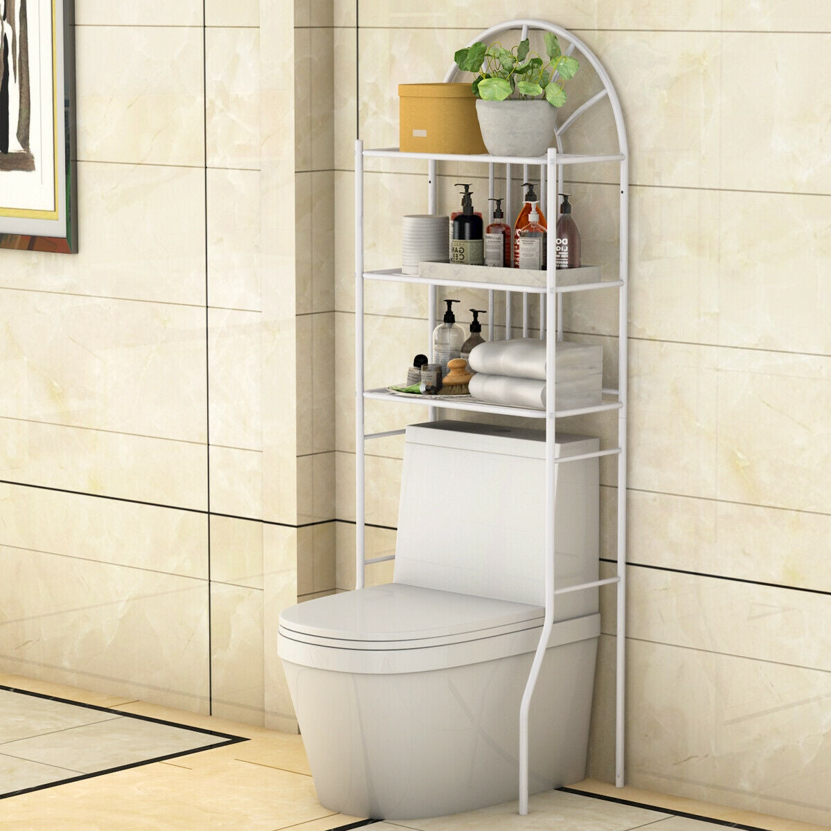 3-Tier Over-The-Toilet Bathroom Storage Rack, White Bathroom Etagere at Gallery Canada