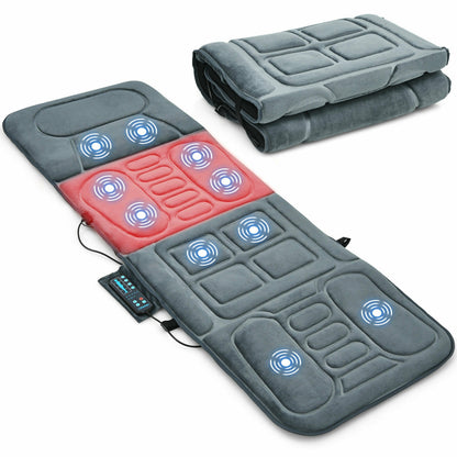 Foldable Massage Mat with Heat and 10 Vibration Motors, Gray Back Massager at Gallery Canada