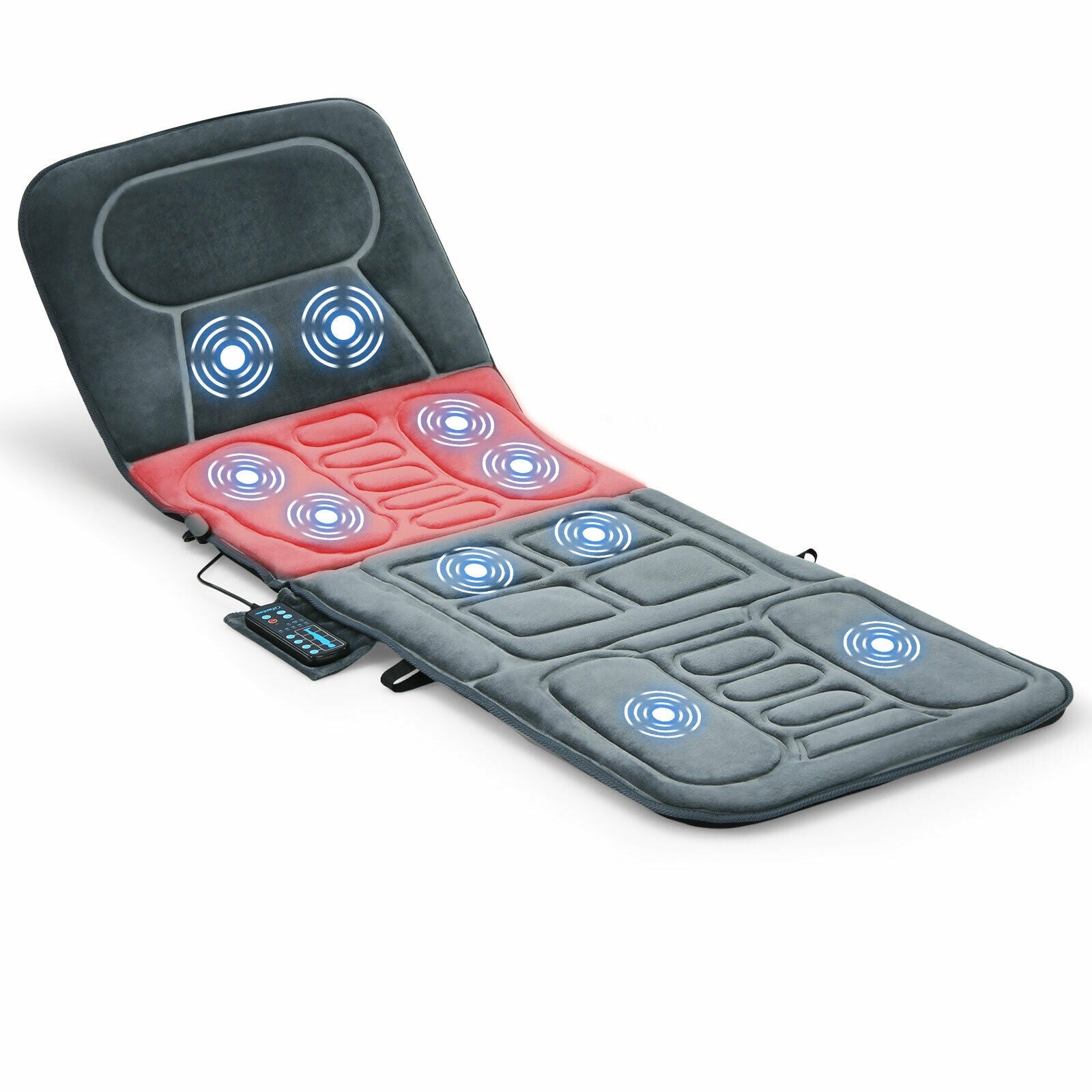 Foldable Massage Mat with Heat and 10 Vibration Motors, Gray Back Massager at Gallery Canada
