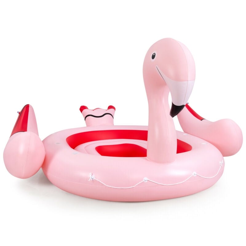 6 Person Inflatable Flamingo Island, 6 Cup Holders, Pink Swimming at Gallery Canada