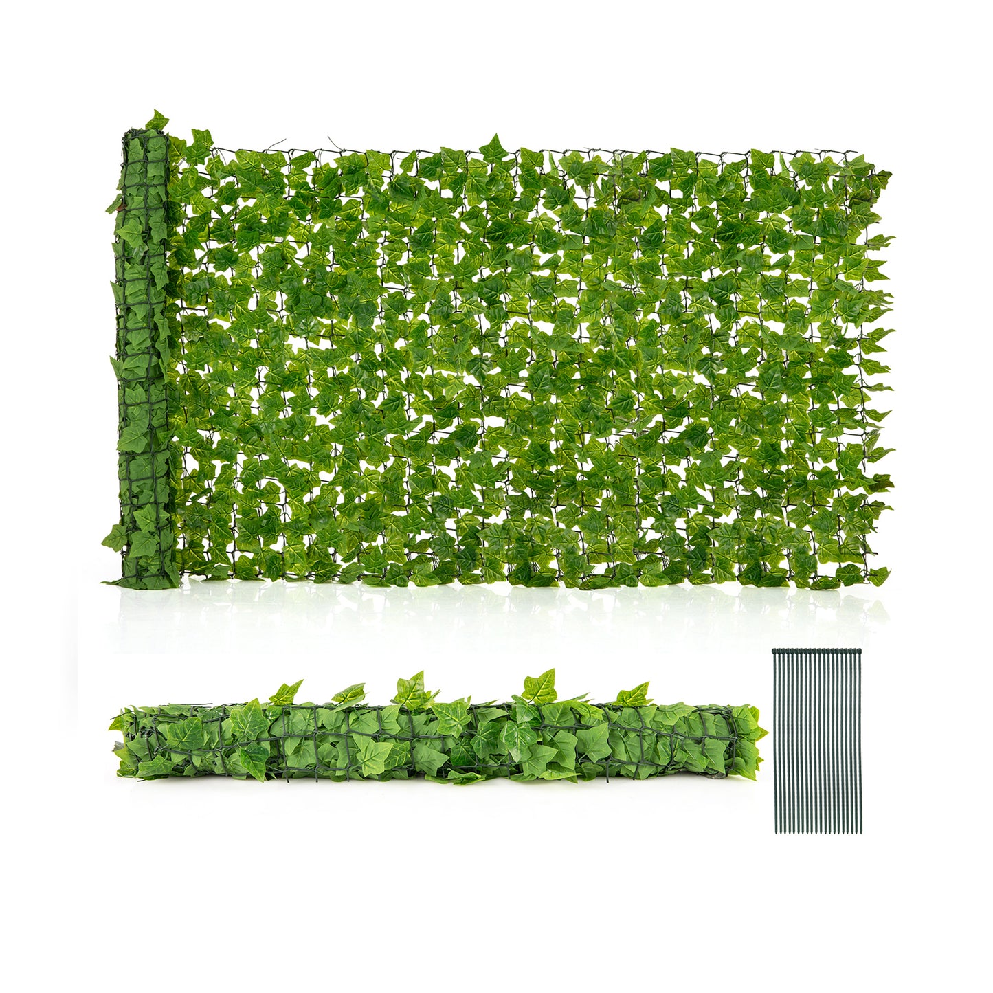 Artificial Ivy Privacy Fence, 120 x 40 Inch, Light Green Decorative Fencing & Flooring at Gallery Canada