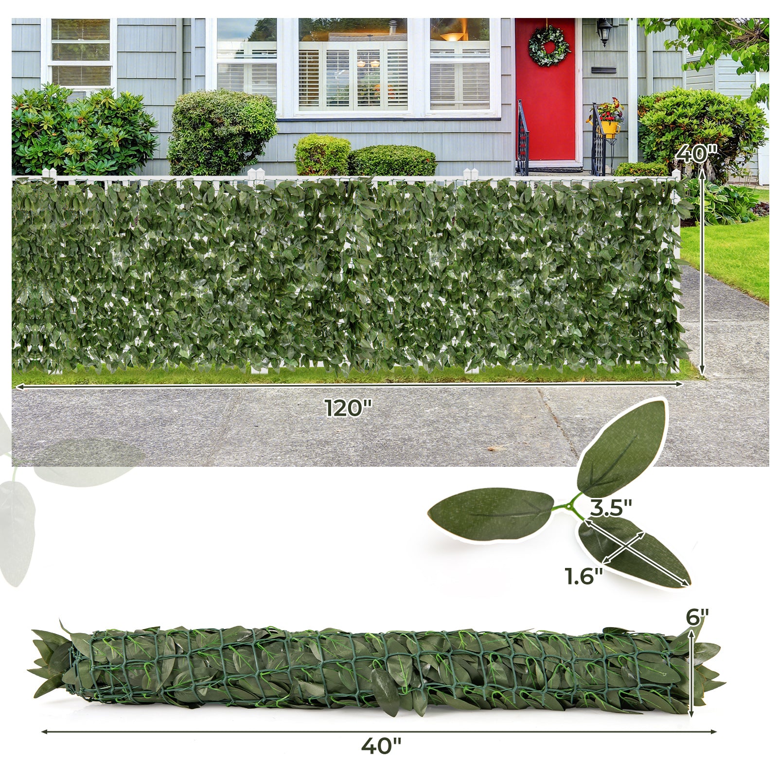 Artificial Lily Leaf Privacy Fence for Garden Yard Balcony Deck, Green Faux Plants at Gallery Canada